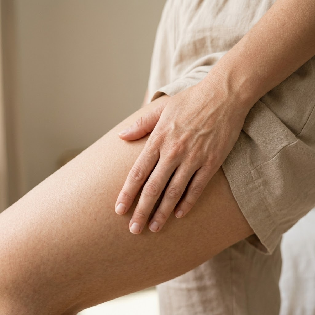 Calm close-up of skin representing reassurance and care for ingrown hair cyst treatment and prevention