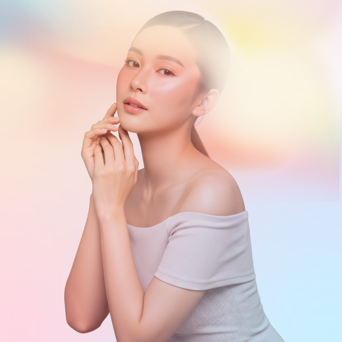 Abstract light gradients representing LED skincare wavelengths